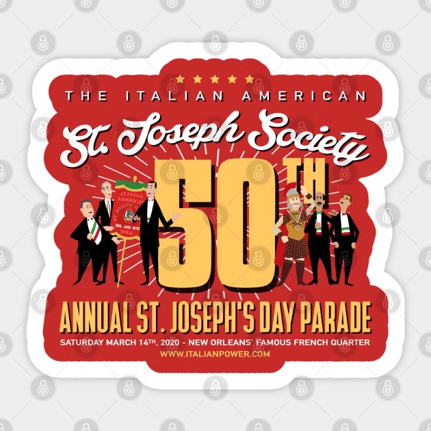 50th Annual St. Joseph's Day Parade New Orleans Sticker by ItalianPowerStore